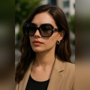 Jweled Swarovski Grey/Black Sunglasses